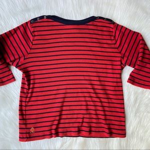Lauren Ralph Lauren Striped Quarter Sleeve Blouse